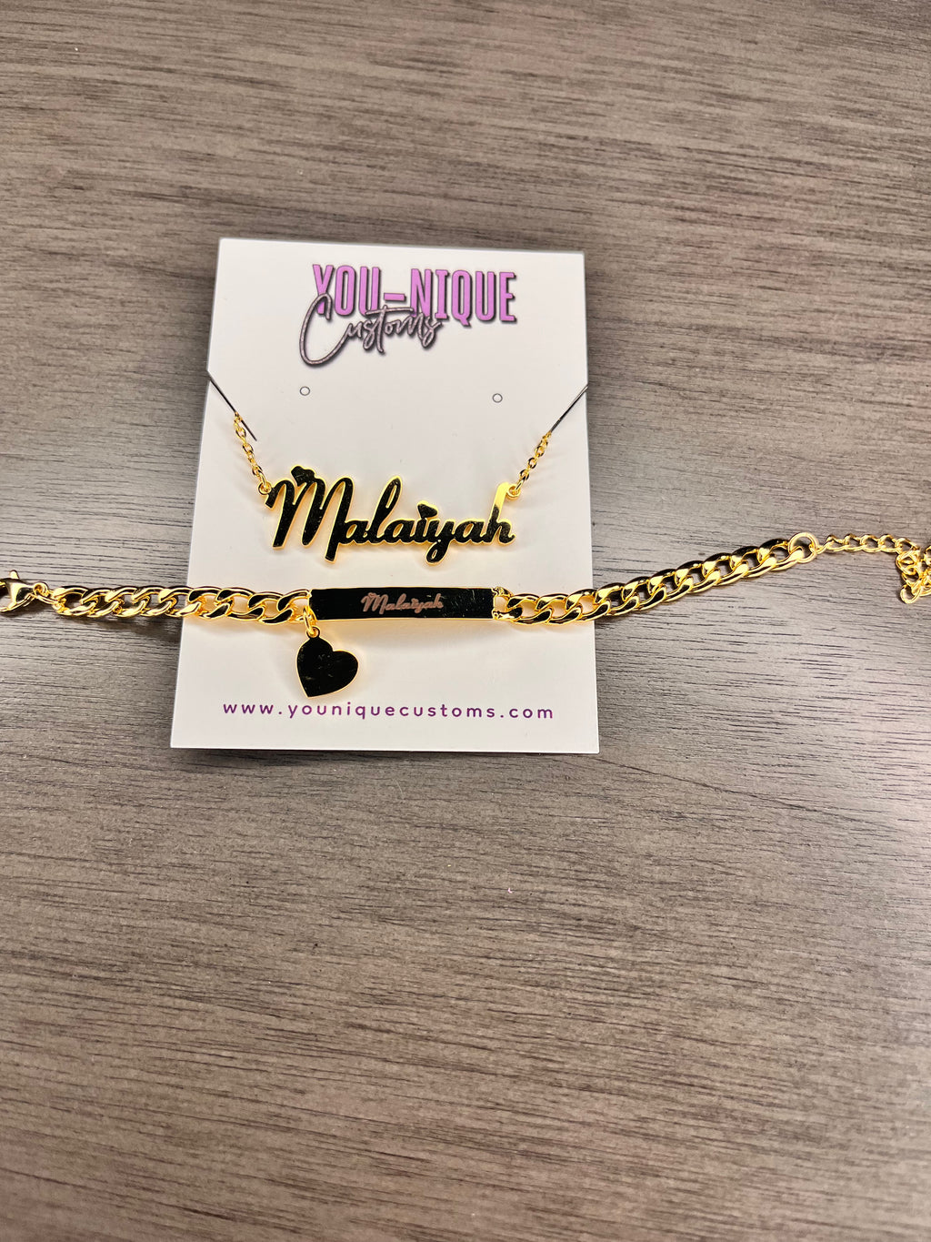 Custom Name Necklace and Bracelet Set