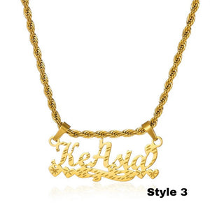 Old Skool Custom Name Necklace