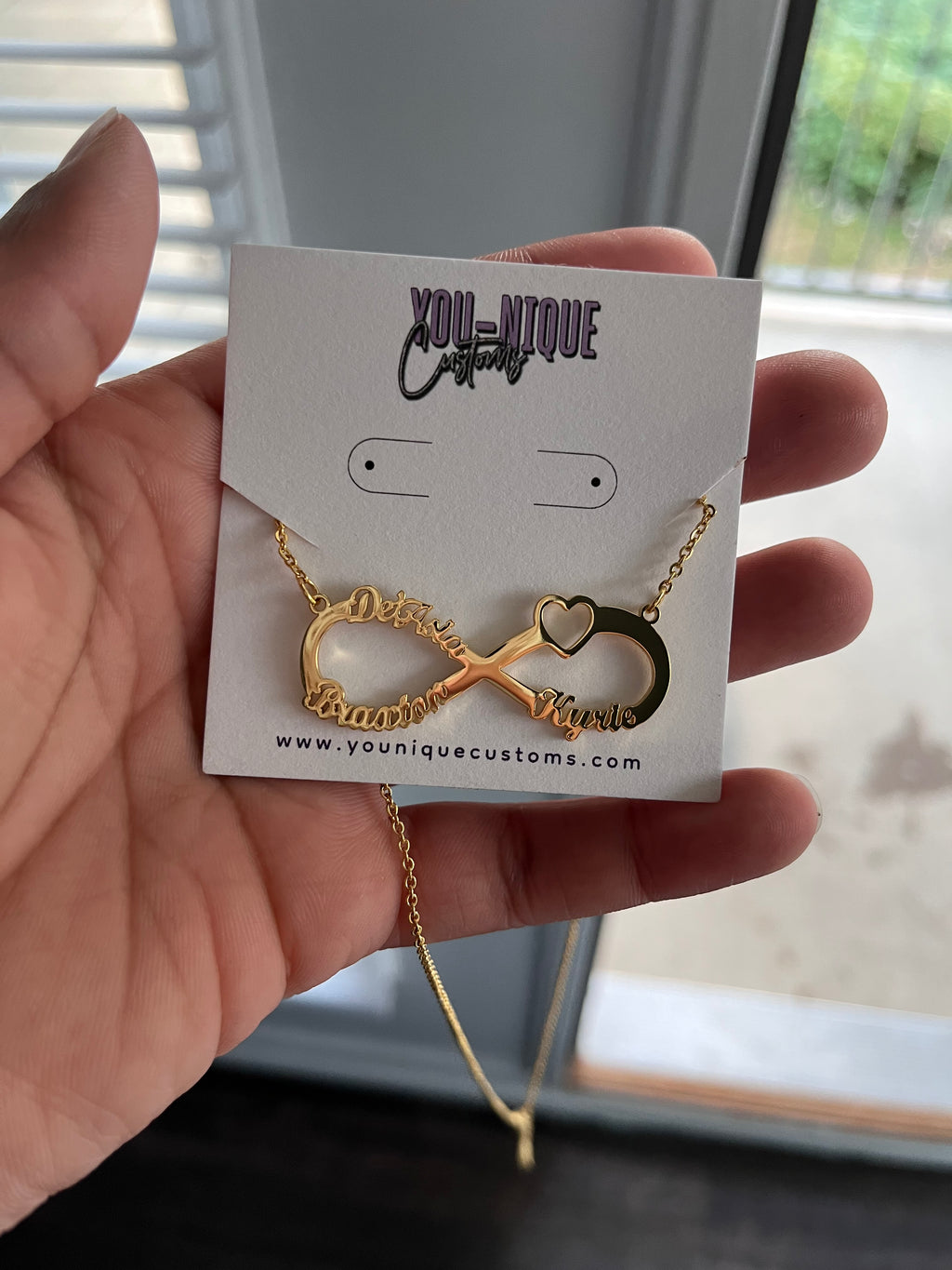 3 Name Heart Name Necklace