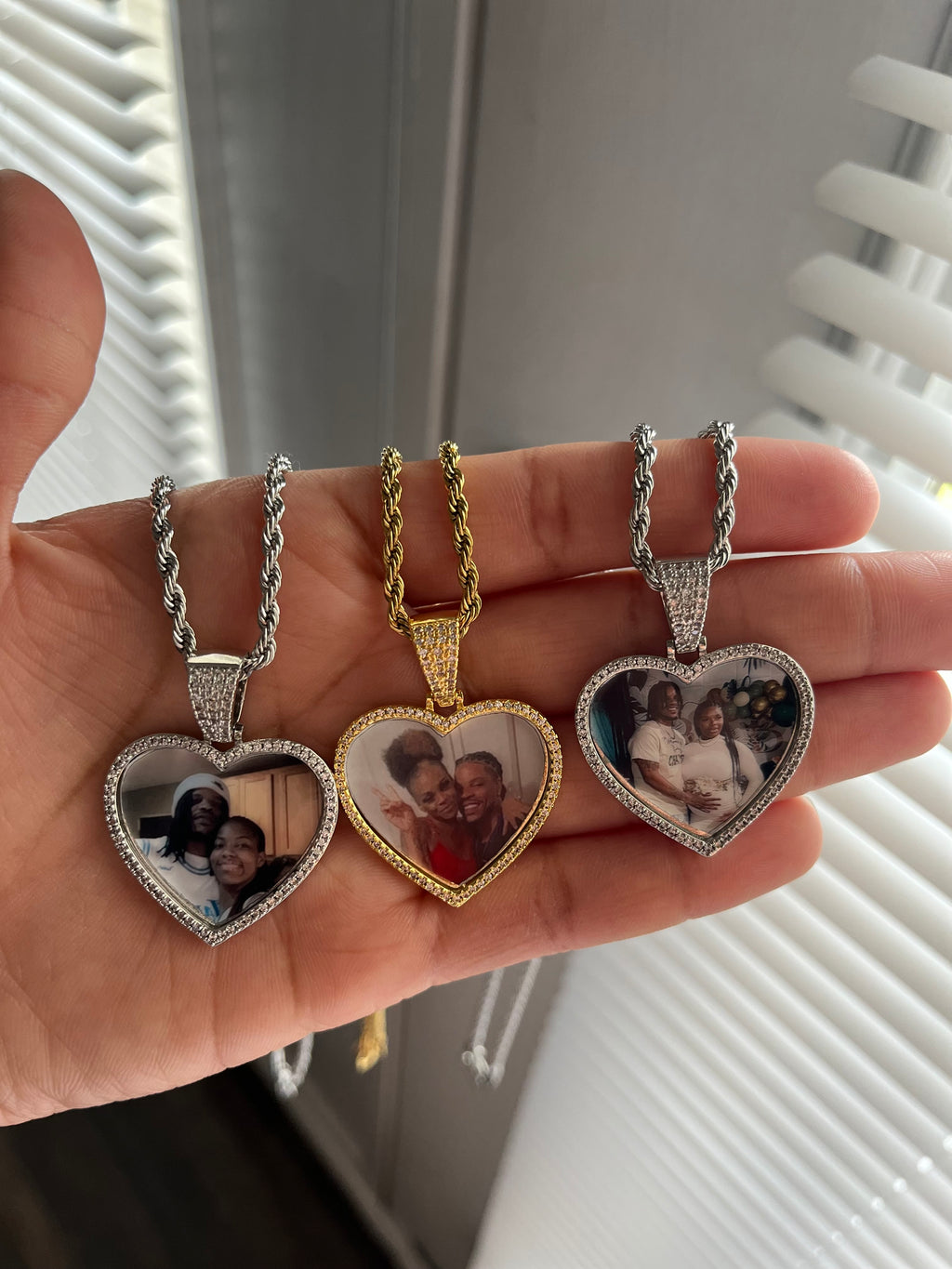 In Memory Heart Photo Pendant