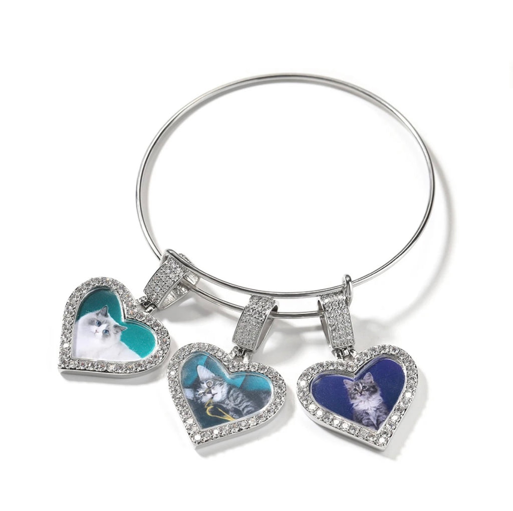 3 Heart Photo Bangle