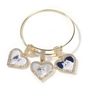 3 Heart Photo Bangle