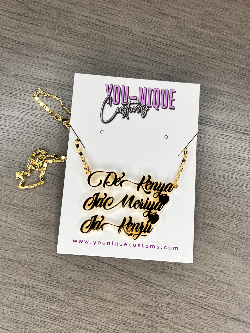 Personalized 3 Name Necklace