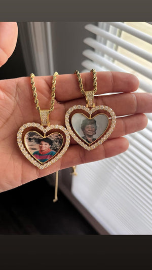 Heart Rotating Photo Pendant