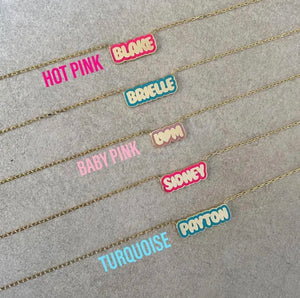 Colored Bubble Custom Name Necklace