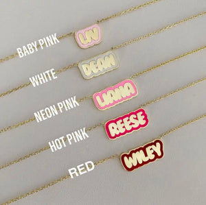 Colored Bubble Custom Name Necklace