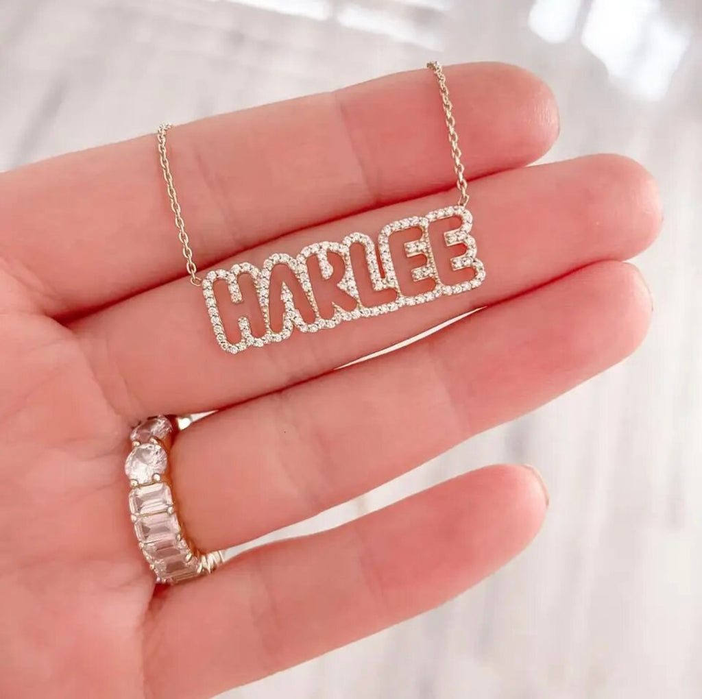 Custom 3D Hollow Name Necklace