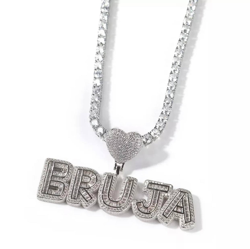Small Baguette Custom Heart Bail (Tennis Chain)
