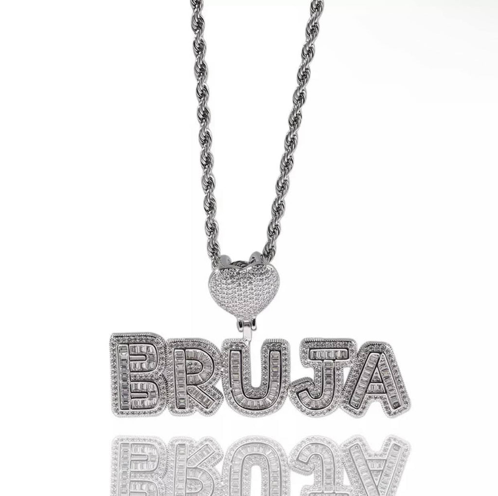 Small Baguette Custom Heart Bail (Rope Chain)