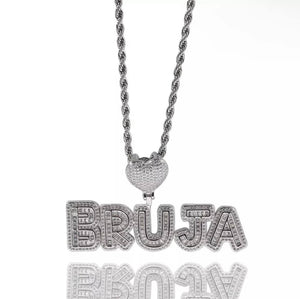 Small Baguette Custom Heart Bail (Rope Chain)