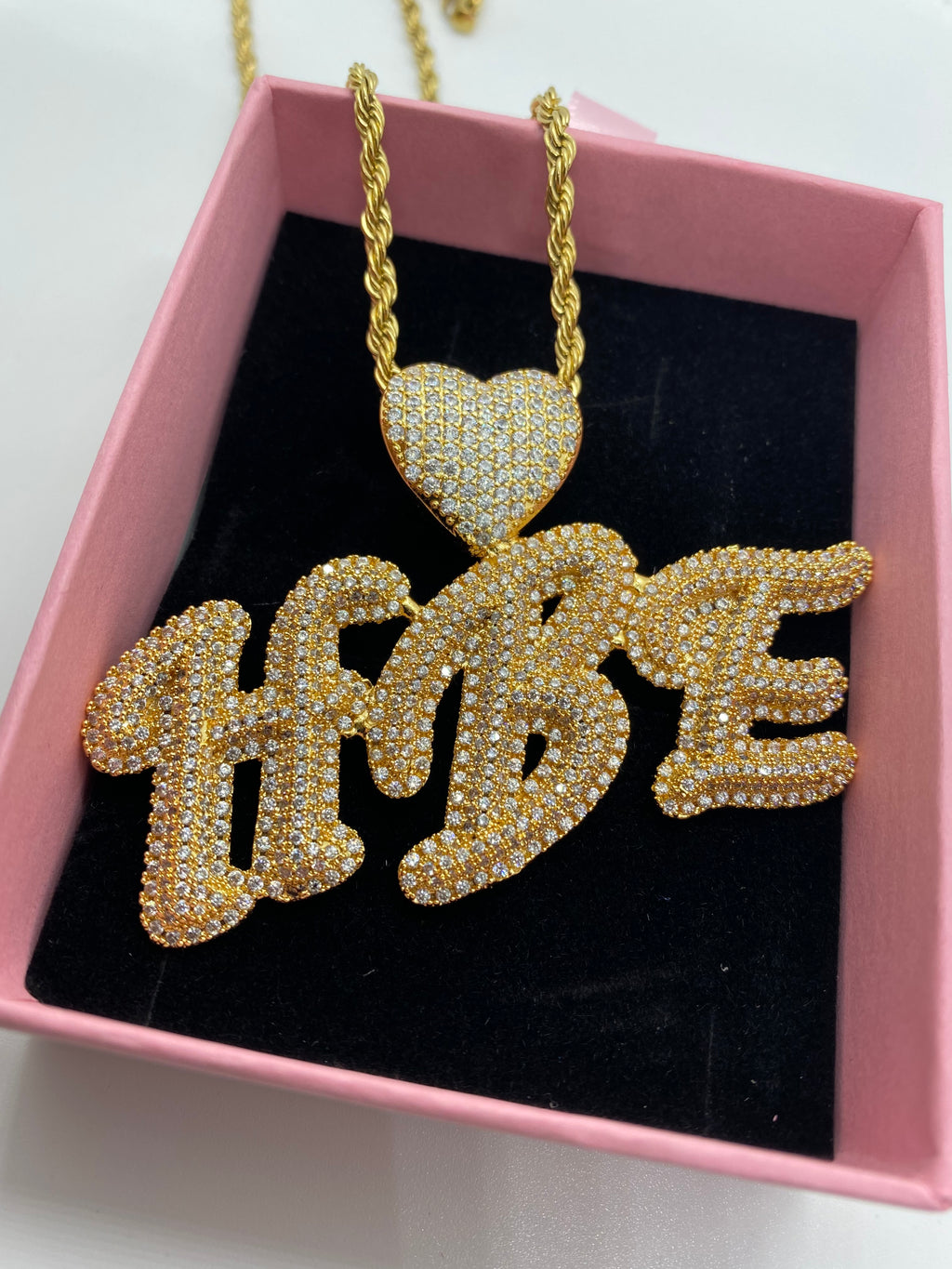 Heart On Ice (Rope Chain)