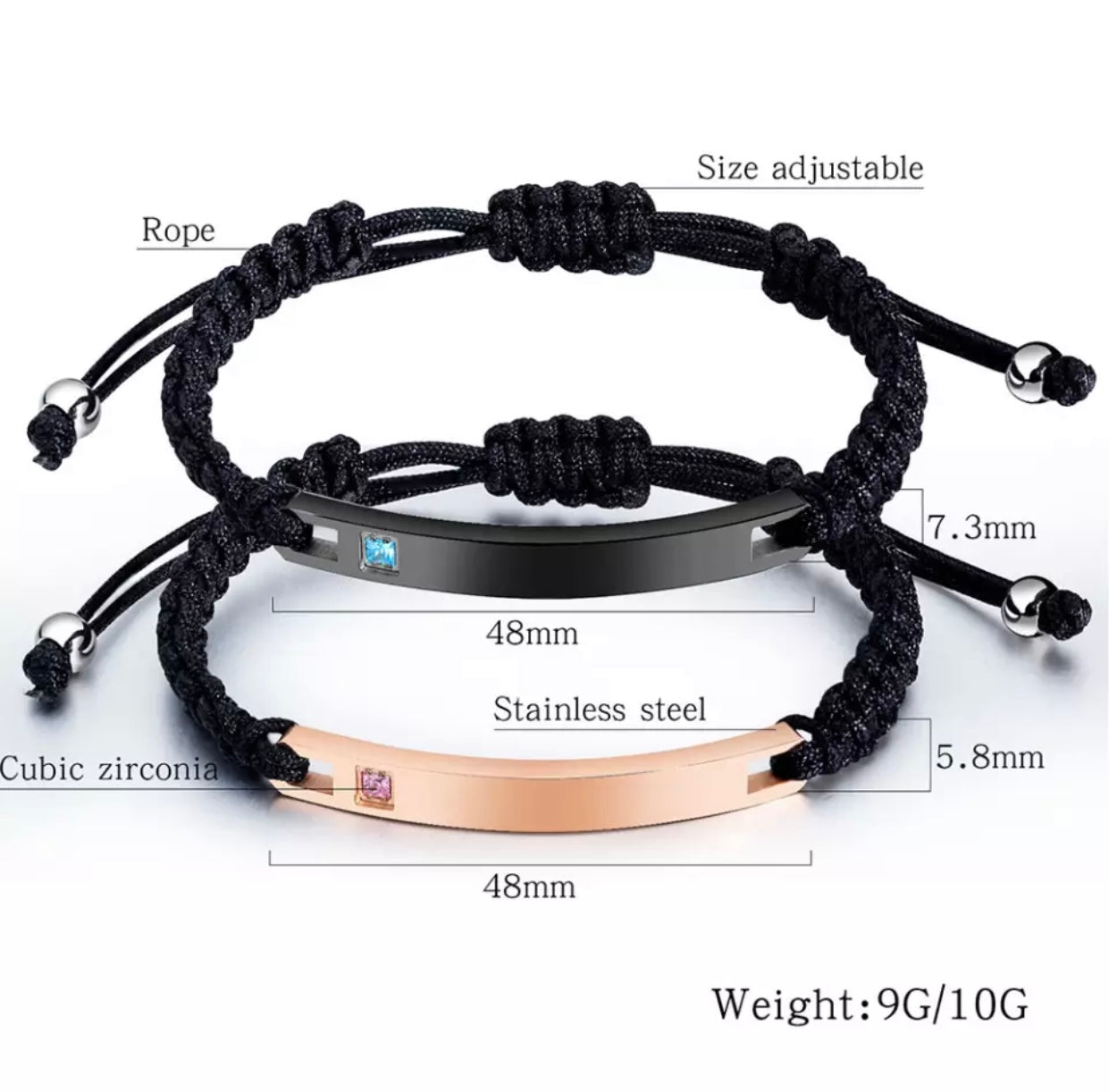 Couples Magnet Name Bracelet