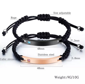 Couples Magnet Name Bracelet