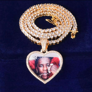 In Memory Heart Photo Pendant