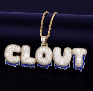 Icy Blue Drip Pendant (Tennis Chain)