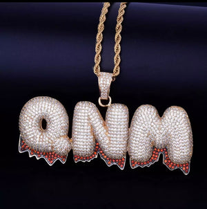 Icy Red Drip Pendant (Tennis Chain)