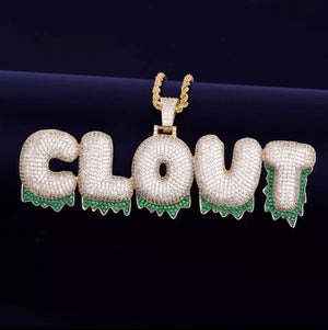 Icy Green Drip Pendant (Tennis Chain)