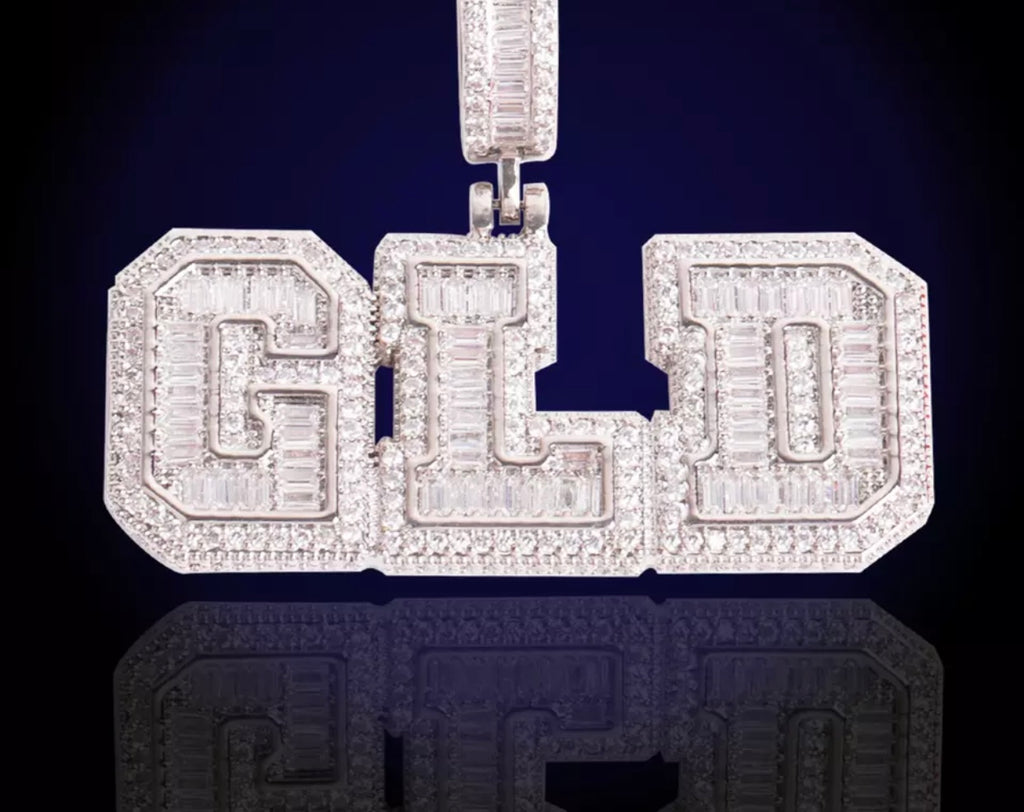 Bold Face Baguette Pendant (Tennis Chain)