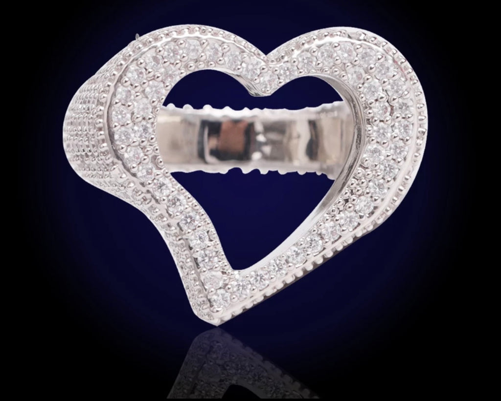 Icy Open Heart Ring