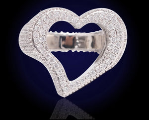 Icy Open Heart Ring