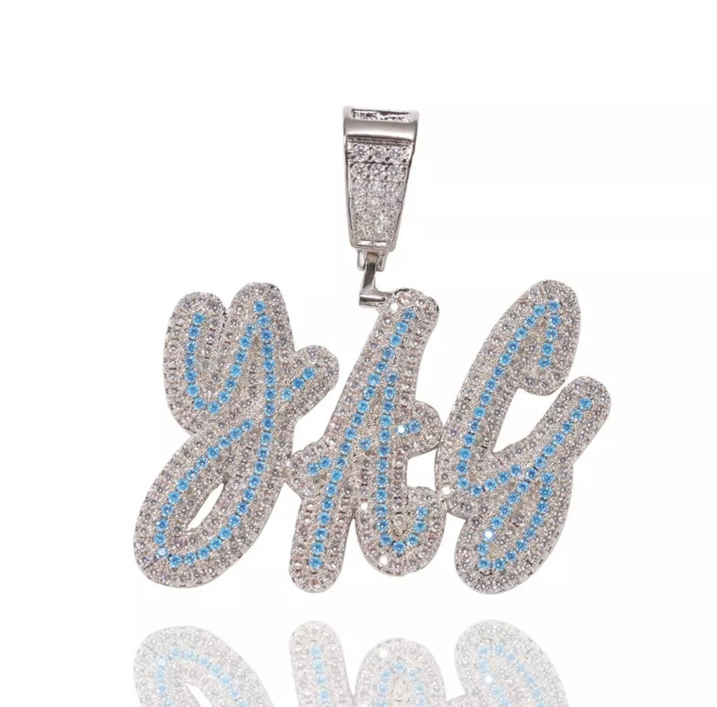 Blue Icy Pendant (Tennis Chain)