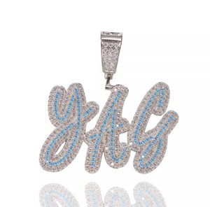 Blue Icy Pendant (Tennis Chain)