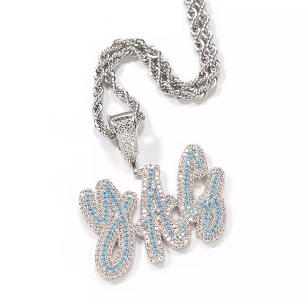 Blue Icy Pendant (Rope Chain)