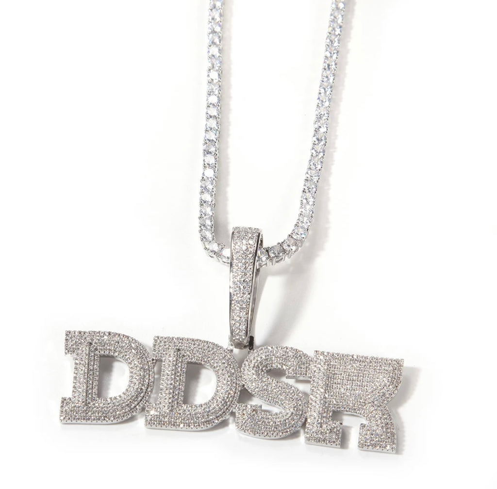 "Like A Boss" Bubble Letter Pendant (Tennis Chain)