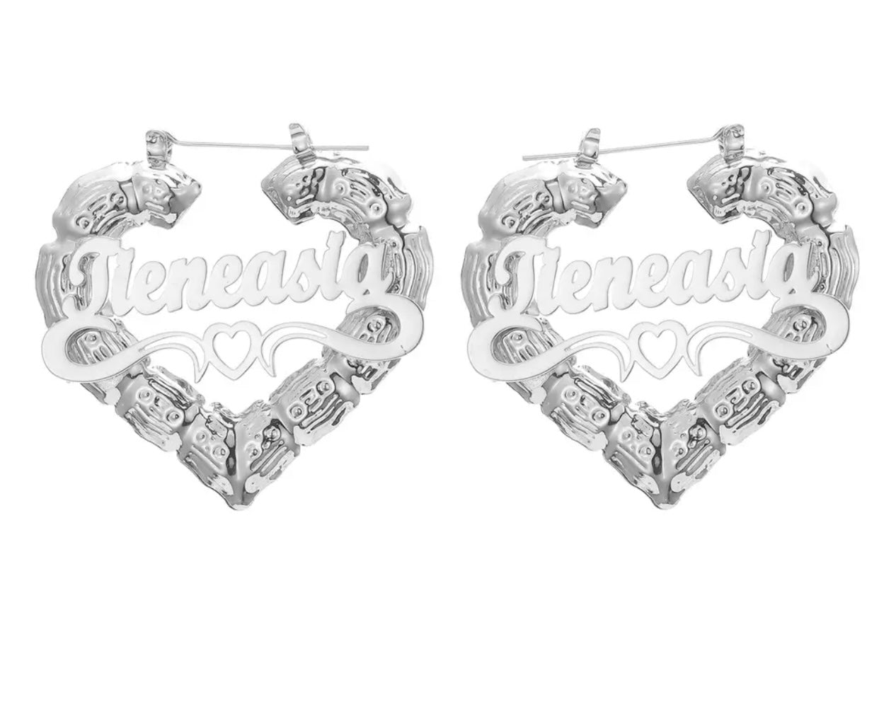 Custom Heart Bamboo Earrings