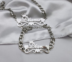 Kids Custom Necklace And Bracelet Set
