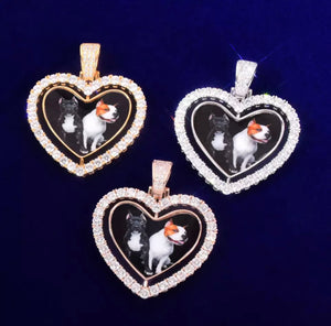 Heart Rotating Photo Pendant