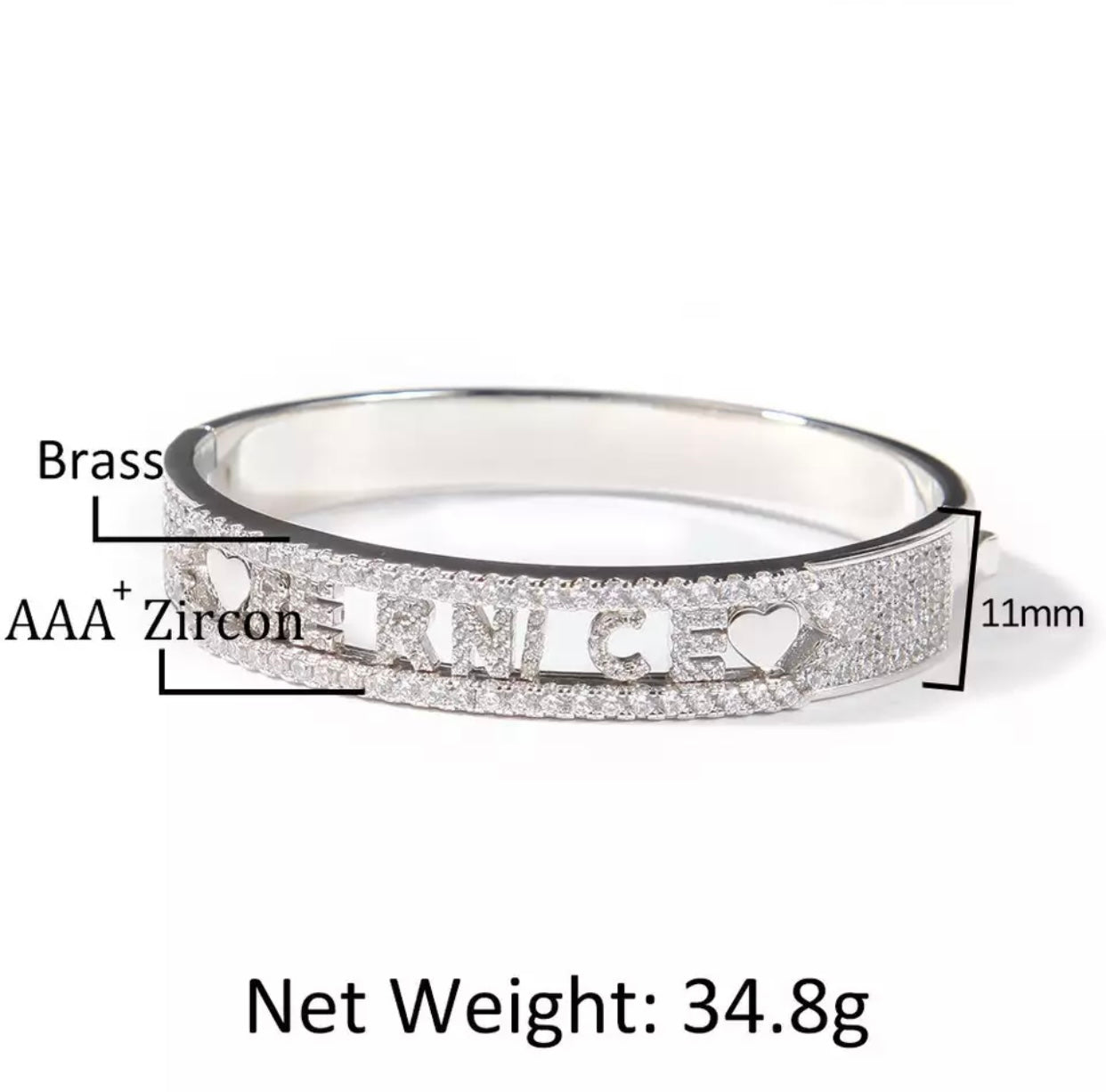 Custom Name Bangle (Real Gold Plated)