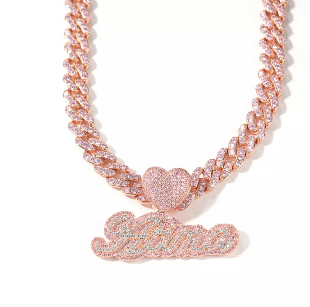 Icy Heart Pendant (Cuban Link)