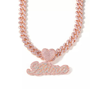 Icy Heart Pendant (Cuban Link)