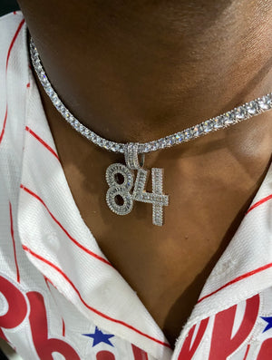 Baguette Pendant Necklace (Tennis Chain)