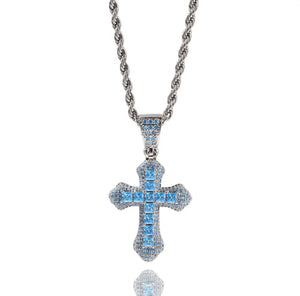 Icy Colored Cross Pendant