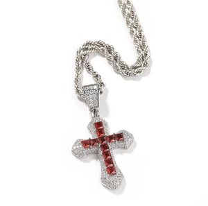 Icy Colored Cross Pendant