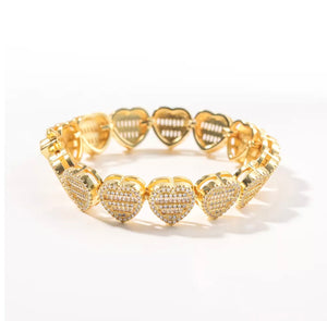 Iced Out Heart Bracelet