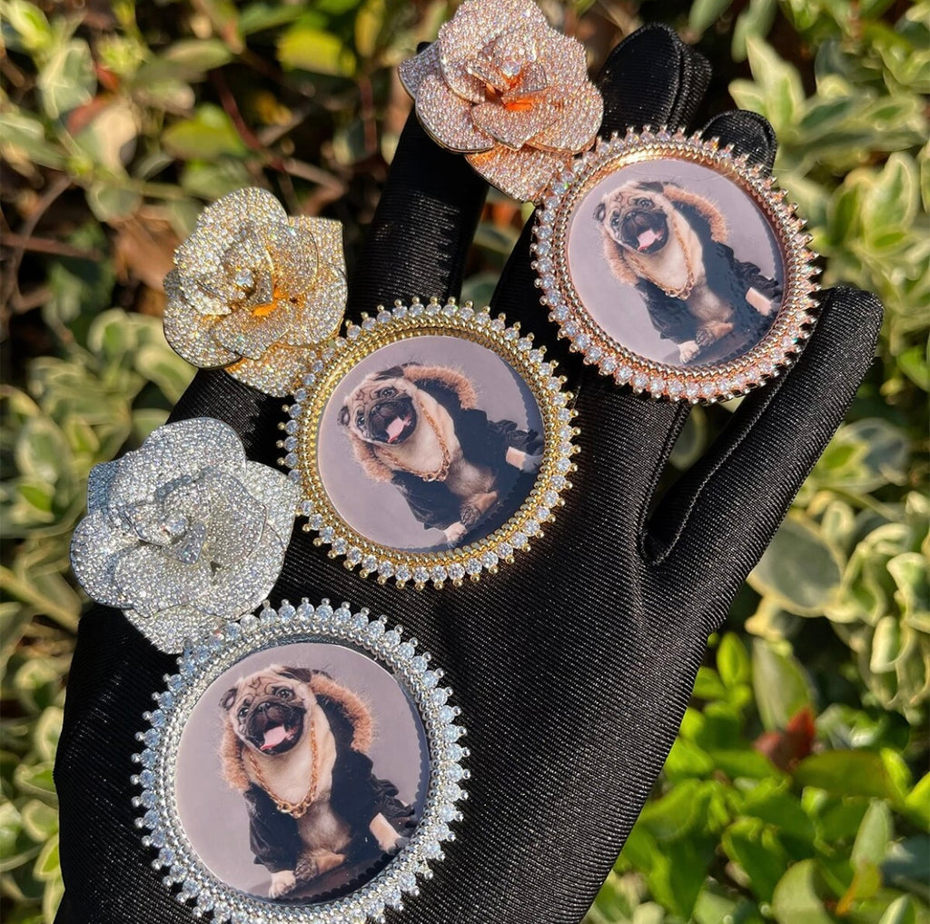 Icy Photo Pendant (Rose Bail)