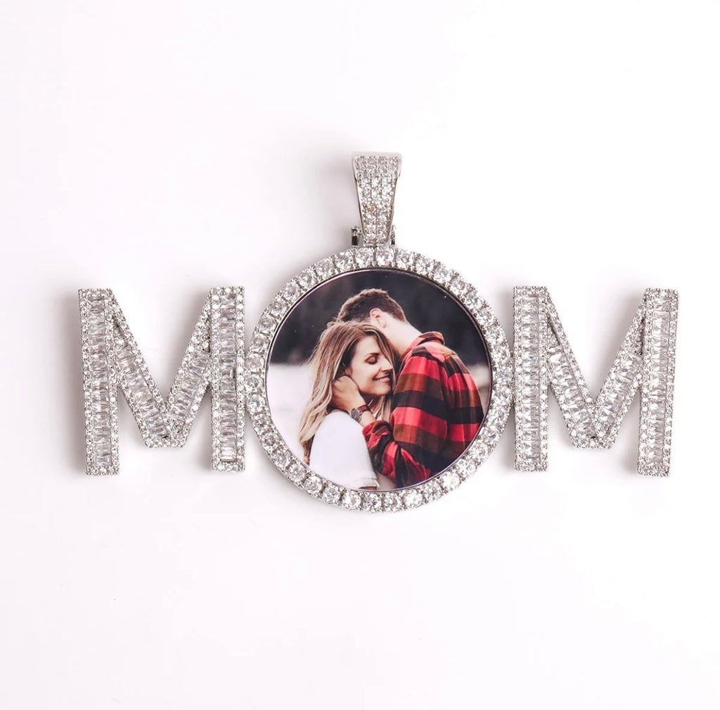 I Love Mom Photo Pendant