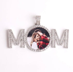 I Love Mom Photo Pendant