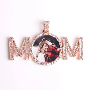 I Love Mom Photo Pendant