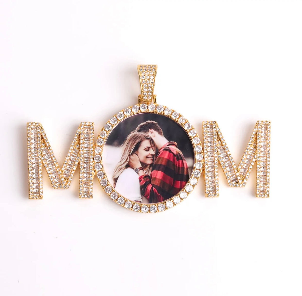 I Love Mom Photo Pendant