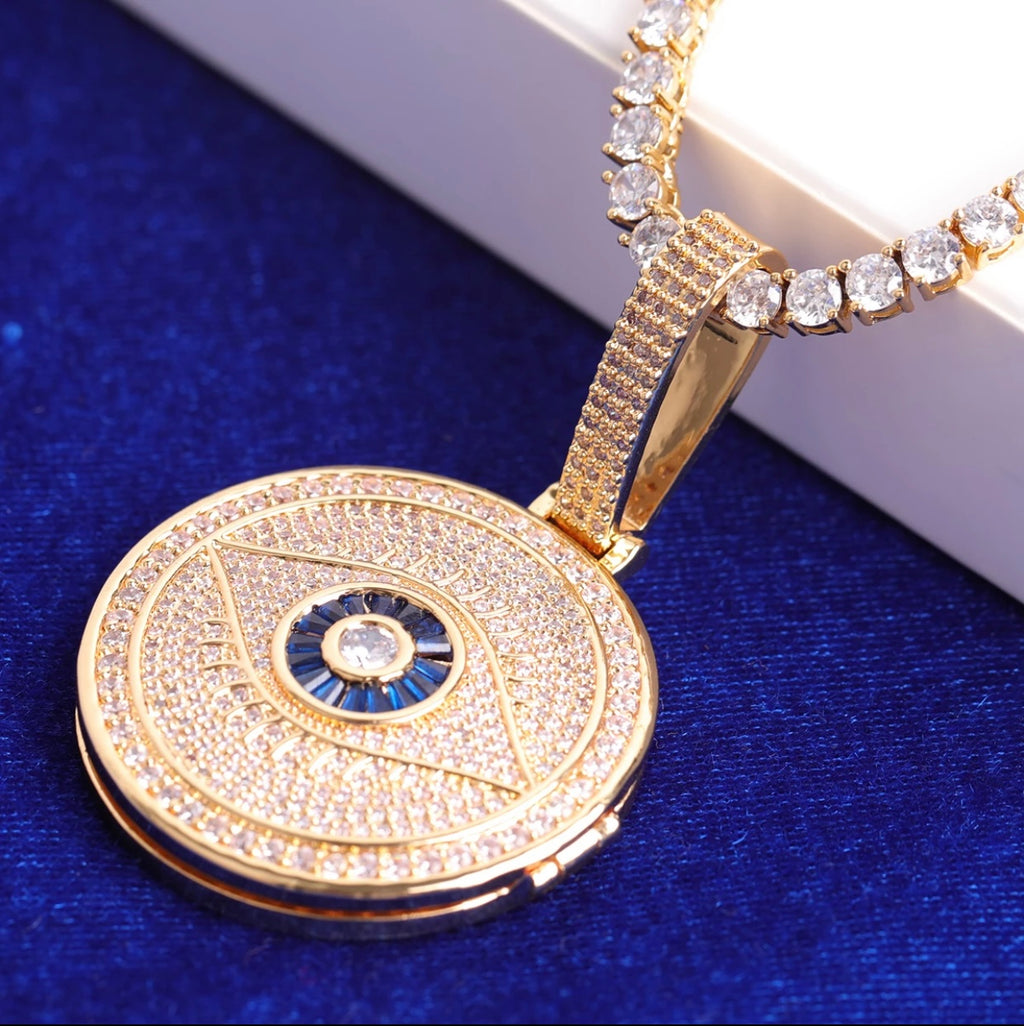 Icy Evil Eye Photo Locket