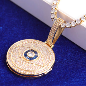 Icy Evil Eye Photo Locket