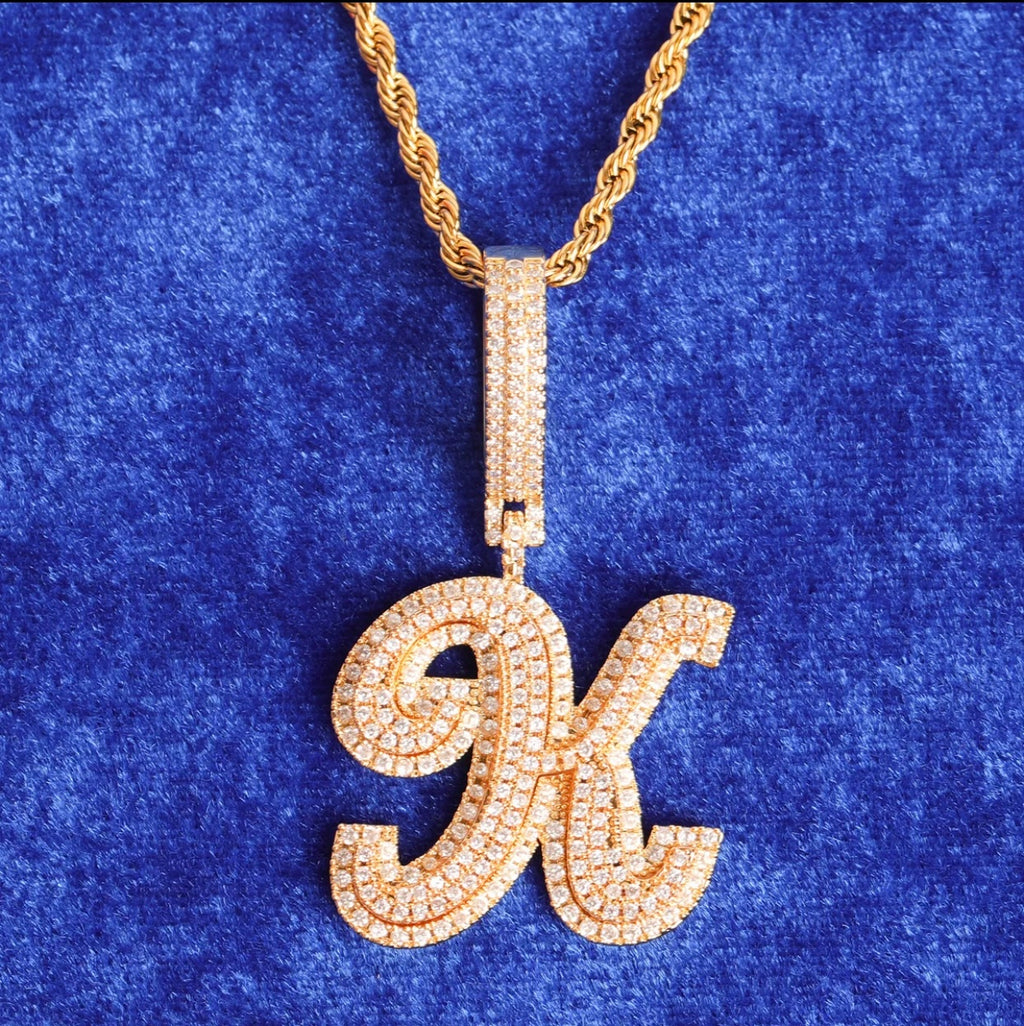 Double Face Initial Pendant