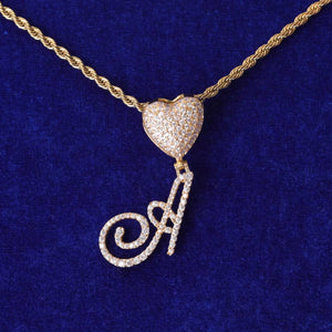 Heart On Ice Initial Pendant (Rope Chain)