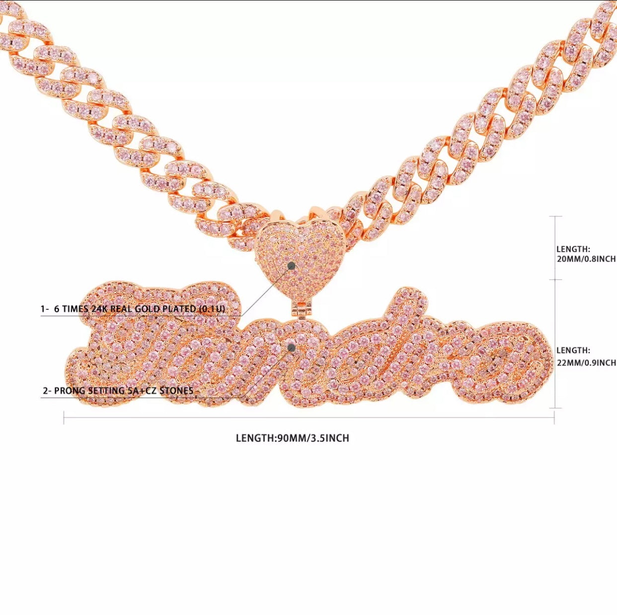 Icy Heart Pendant (Cuban Link)
