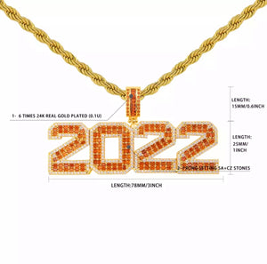Colored Baguette Pendant Necklace (Rope)