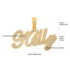 Ice Galore Name Pendant (Rope Chain)